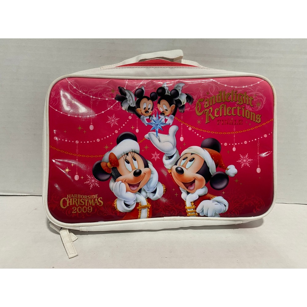 Disney Lunch Bag Tokyo DisneySea Harborside Christmas 2009 Mickey Minnie Red